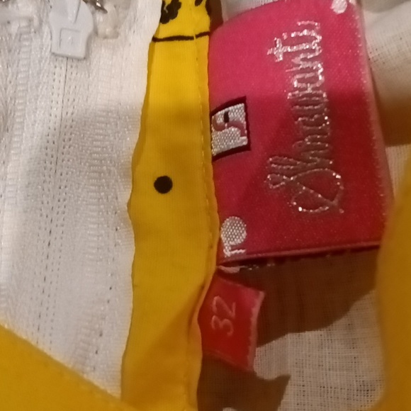 NWOT Shrawanti gold&black polkadot dress w butterflies & belt Sz 32 EU/23/14 US - Picture 4 of 15